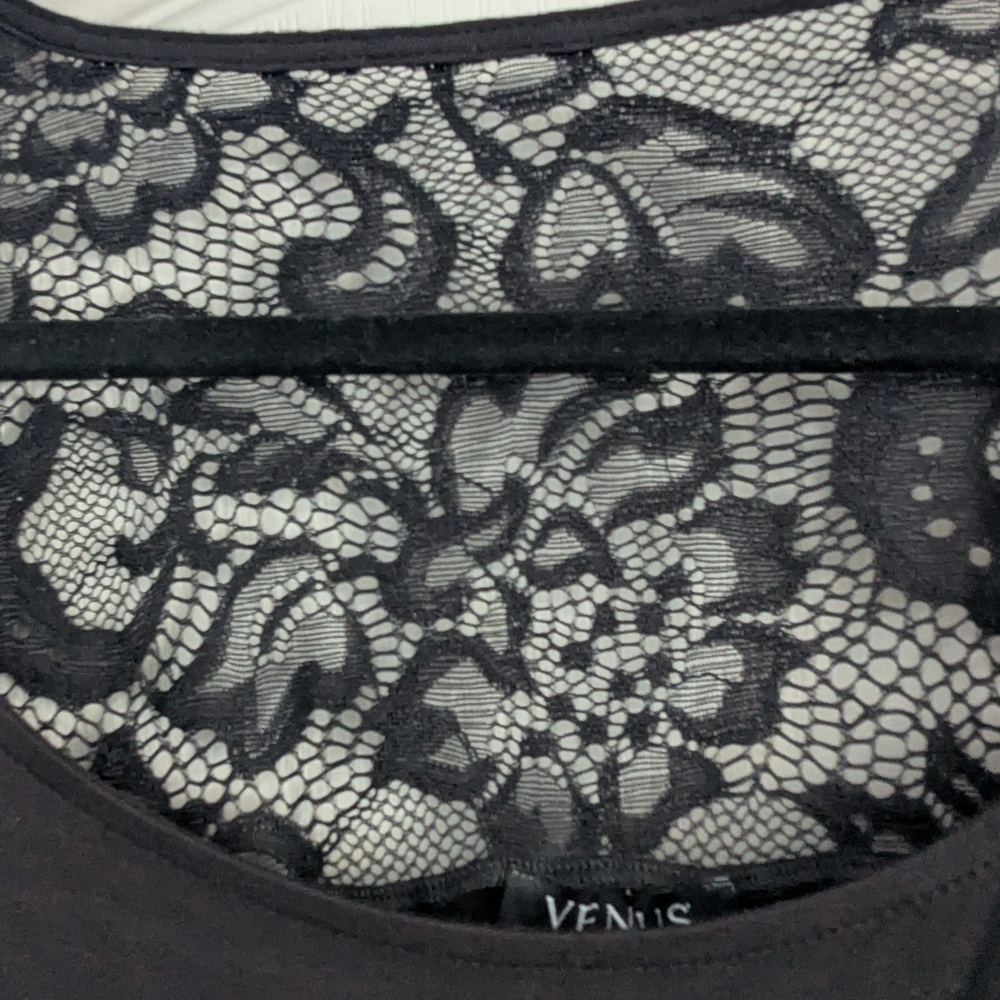 VENUS Black Lace Detail Women's Blouse - Picture 2 of 4